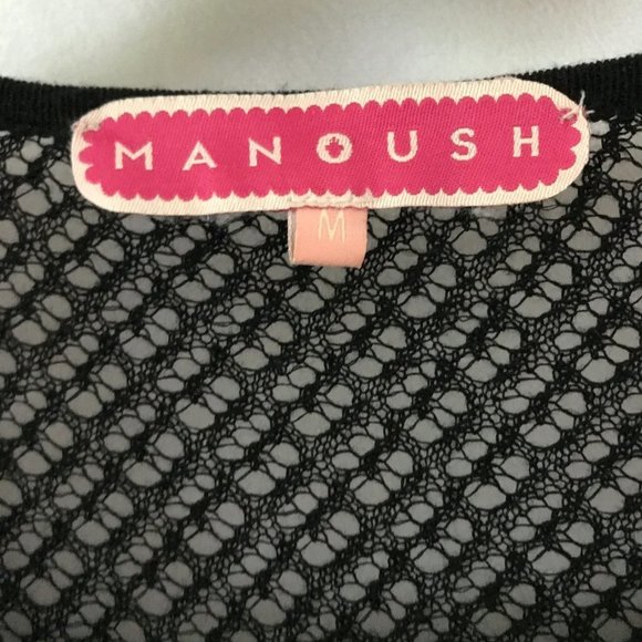 Manoush Black Cardigan with Netted Sleeves & Back - Picture 3 of 6
